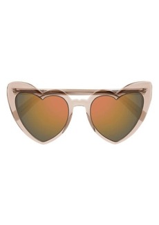 Saint Laurent LouLou 52mm Mirrored Heart Sunglasses