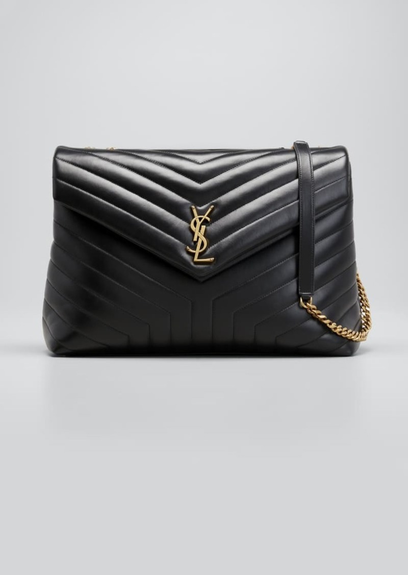 Saint Laurent Loulou Large YSL Shoulder Bag in Quilted Leather