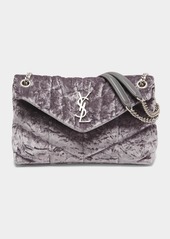 Saint Laurent Loulou Small YSL Puffer Velvet Chain Shoulder Bag