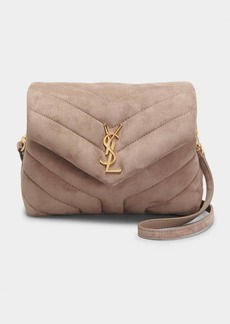 Saint Laurent Loulou Toy YSL Crossbody Bag in Quilted Suede