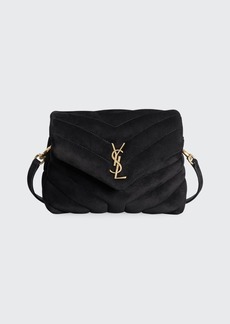 Saint Laurent Loulou Toy YSL Crossbody Bag in Quilted Suede