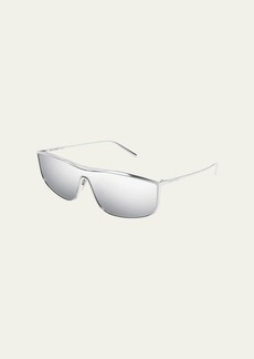 Saint Laurent Luna Mirrored Zinc Alloy Shield Sunglasses