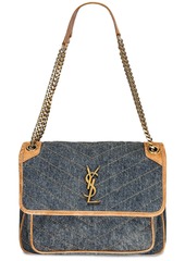 Saint Laurent Medium Niki Denim Monogramme Chain Bag