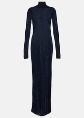 Saint Laurent Mesh jersey maxi dress