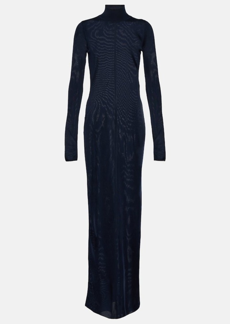 Saint Laurent Mesh jersey maxi dress