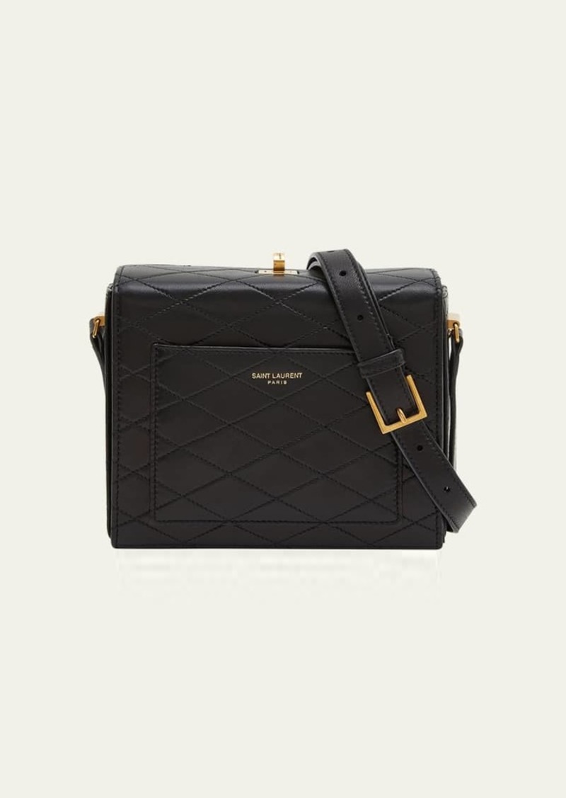 Saint Laurent Mini Square Crossbody Bag in Quilted Leather