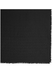 SAINT LAURENT Monogram silk and wool blend scarf