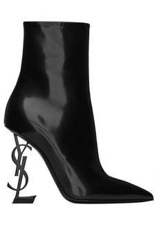 SAINT LAURENT Opyum leather heel ankle boots