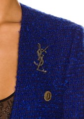 Saint Laurent Opyum Textured Croco Brooch