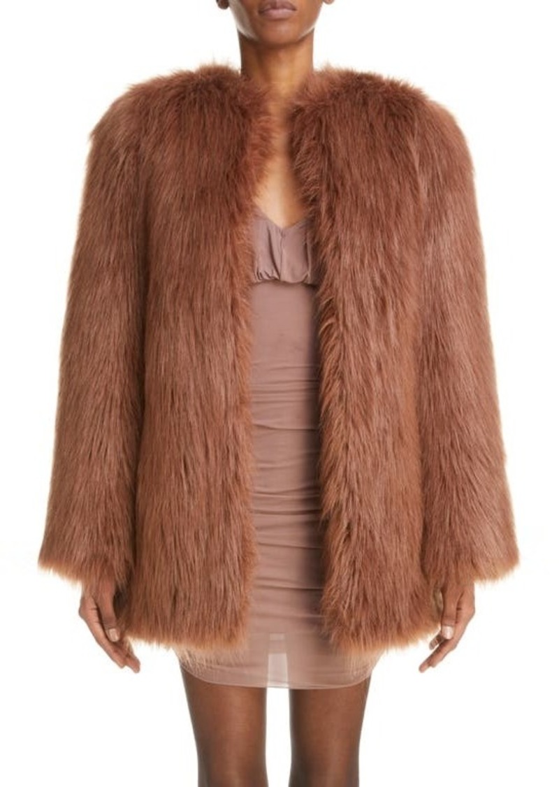 Saint Laurent Oversize Faux Fur Coat