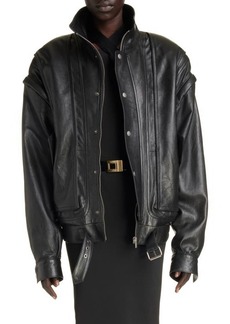 Saint Laurent Oversize Lambskin Leather Jacket