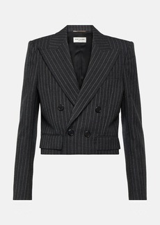 Saint Laurent Pinstripe cropped wool blazer