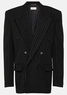 Saint Laurent Pinstripe oversized wool-blend blazer