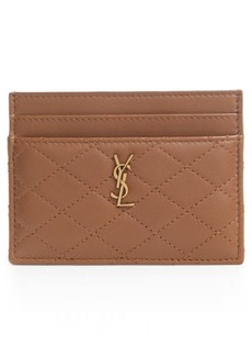 Saint Laurent Quilted Leather Card Case
