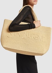 Saint Laurent Raffia Blend Tote Bag