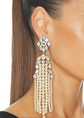 Saint Laurent Rhinestone & Pearl Chandelier Earrings