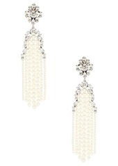 Saint Laurent Rhinestone & Pearl Chandelier Earrings