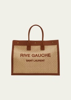 Saint Laurent Rive Gauche Tote Bag in Raffia and Leather