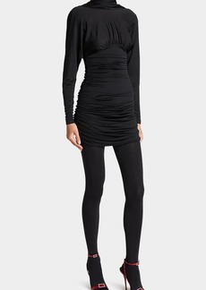 Saint Laurent Ruched Body-Con Mini Dress