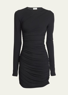 Saint Laurent Ruched Jersey Body-Con Mini Dress