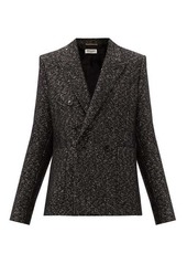 Saint Laurent Double-breasted sequinned wool-blend blazer