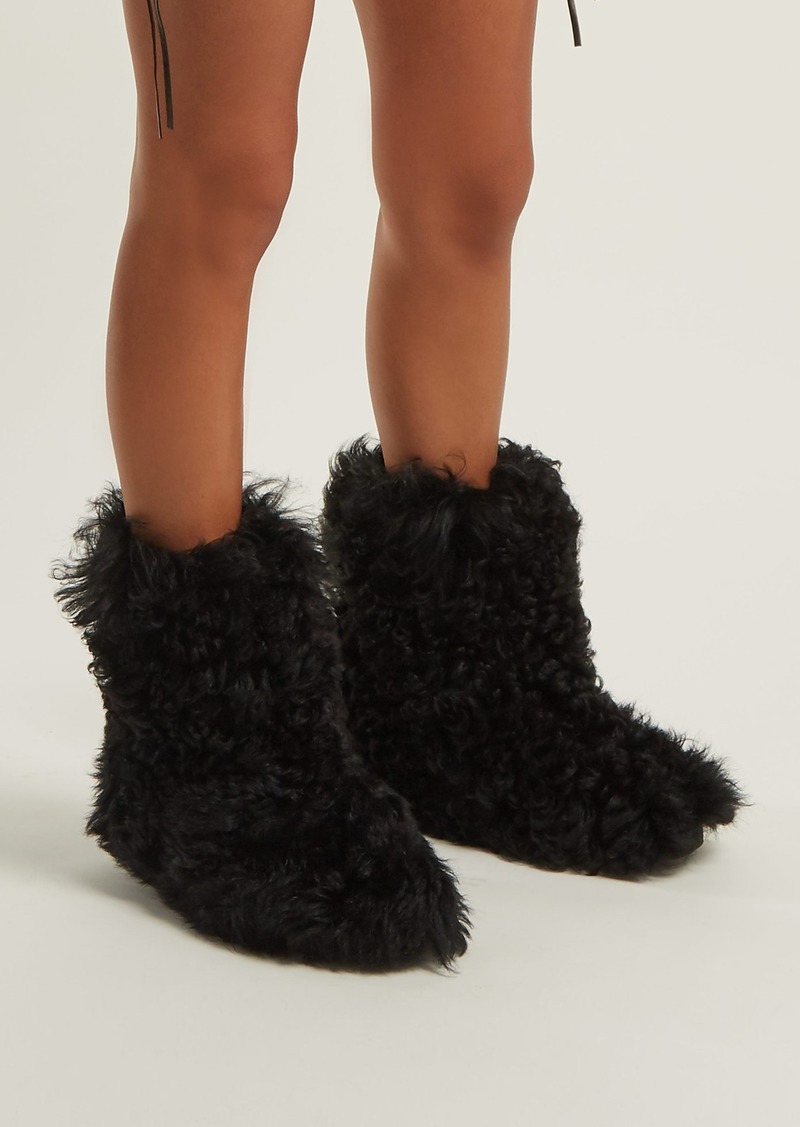 saint laurent shearling ankle boots