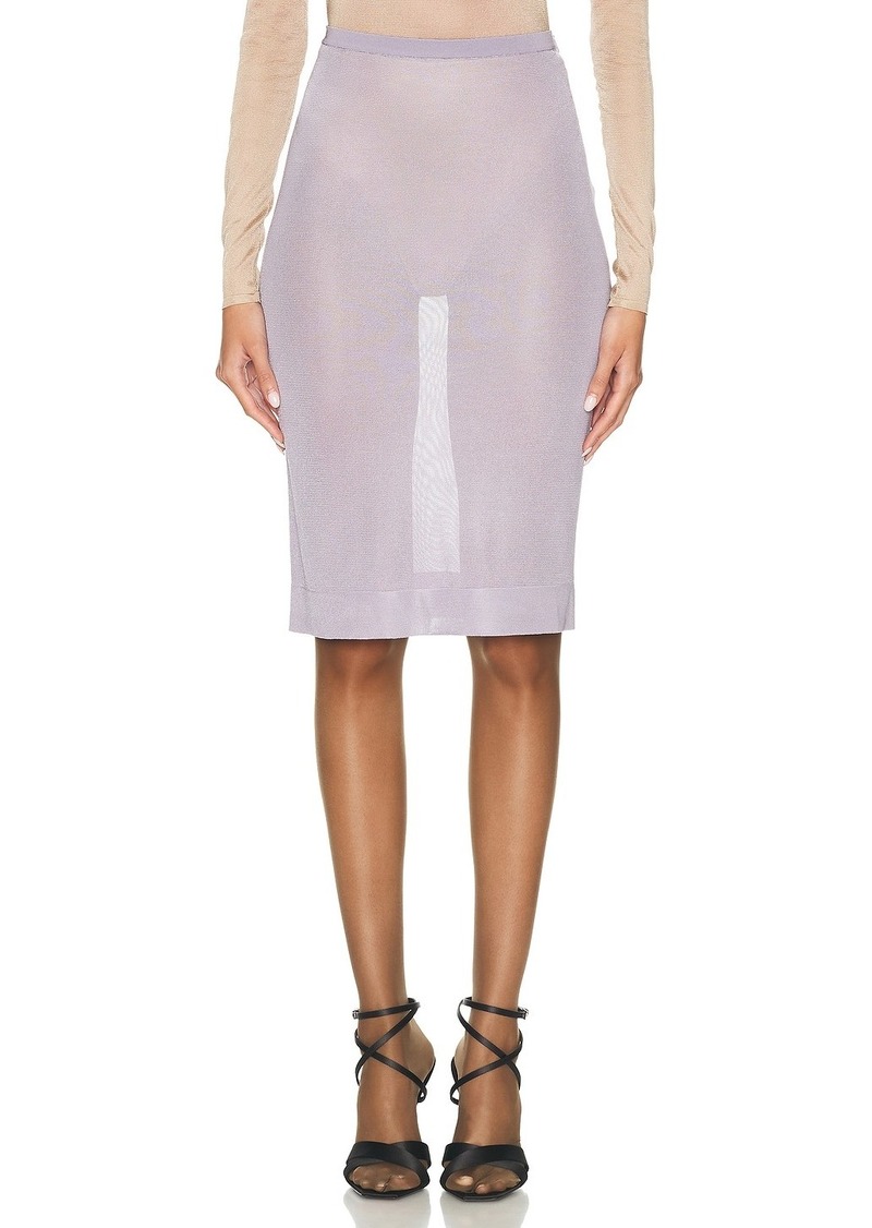 Saint Laurent Sheer Midi Skirt