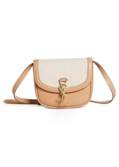Saint Laurent Small Kaia Canvas & Leather Crossbody Bag in Natural Beige at Nordstrom