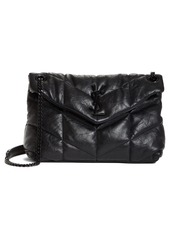 Saint Laurent Small Lou Leather Puffer Bag - Black