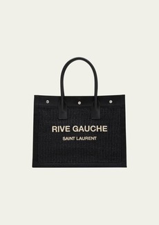 Saint Laurent Rive Gauche Small Tote Bag in Raffia