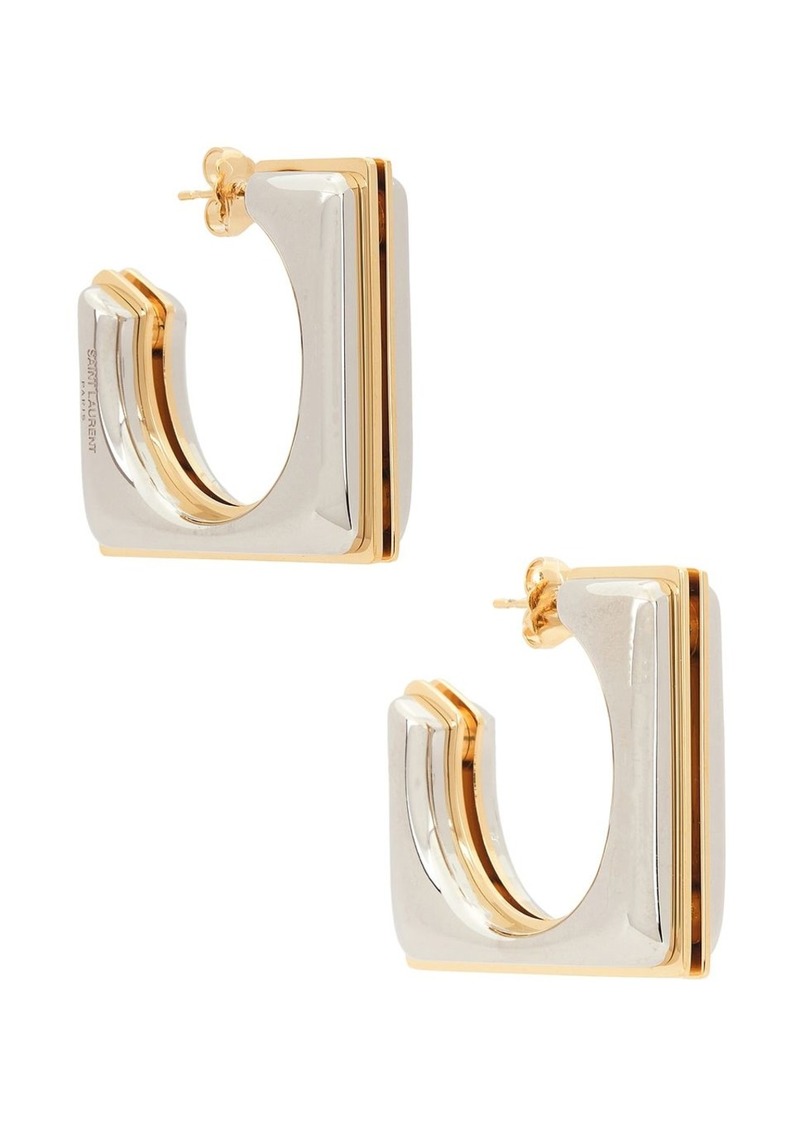 Saint Laurent Split Square Earrings