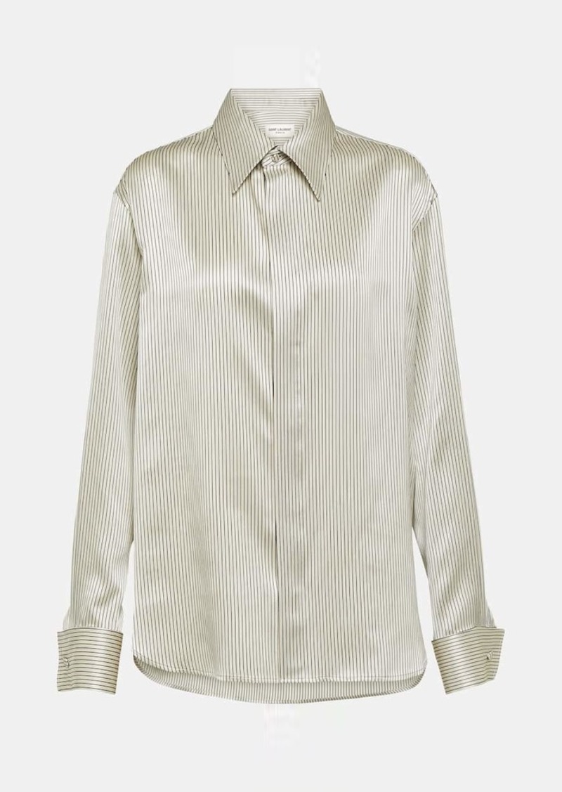 Saint Laurent Striped silk satin shirt