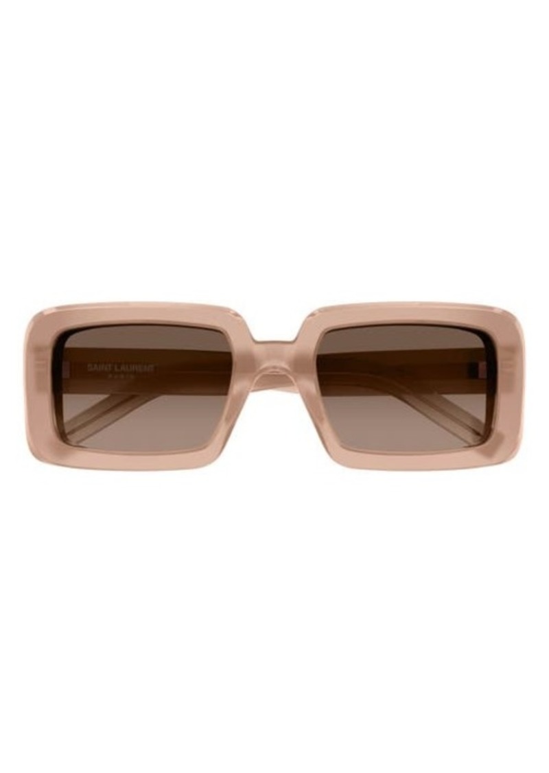 Saint Laurent Sunrise 52mm Rectangular Sunglasses