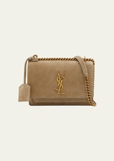 Saint Laurent Sunset Small YSL Crossbody Bag in Suede