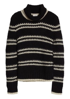 Saint Laurent Textured Stripe Wool Blend Sweater