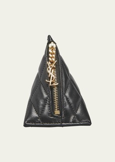 Saint Laurent Triangle YSL Quilted Pouch Key Chain