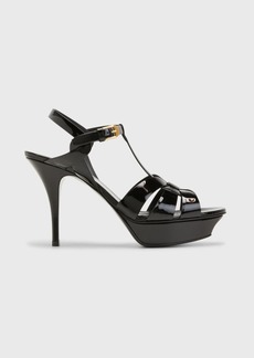 Saint Laurent Tribute Patent Sandals  4 Heel