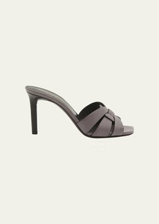 Saint Laurent Tribute Woven Calfskin Stiletto Sandals