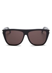 Yves Saint Laurent Saint Laurent Unisex Studded Flat Top Square Sunglasses, 59mm 