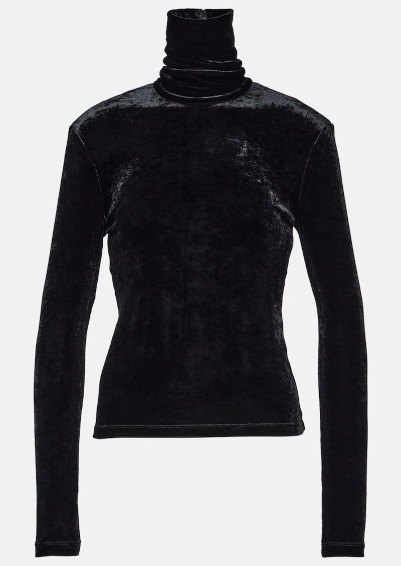 Saint Laurent Velvet jersey turtleneck top