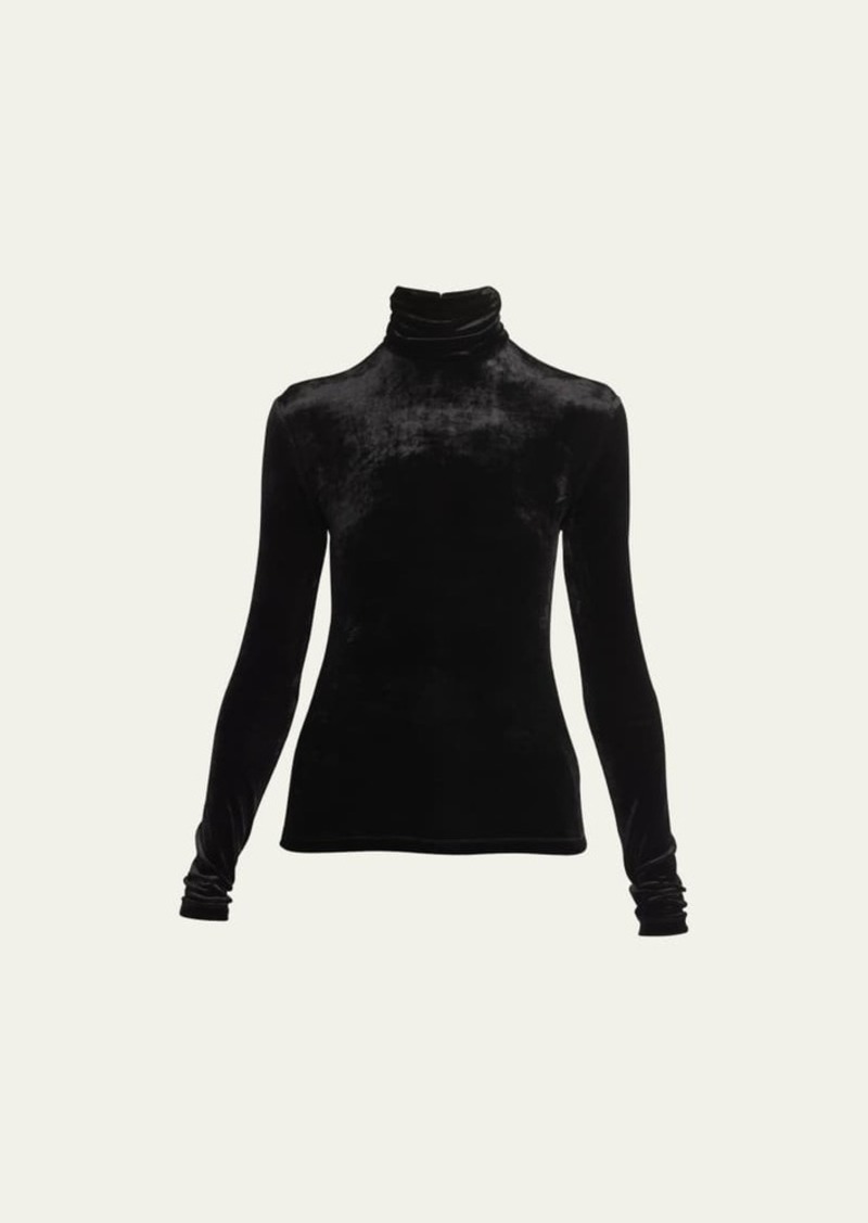 Saint Laurent Velvet Turtleneck Top