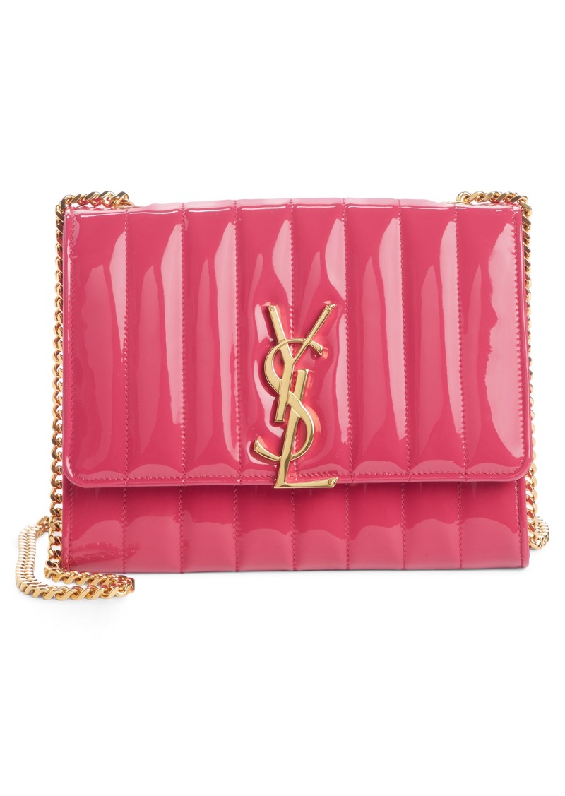 vicky patent leather wallet on a chain