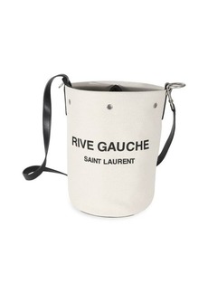 Saint Laurent White Linen Rive Gauche Bucket