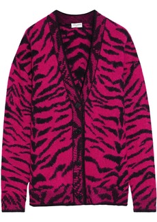 Saint Laurent - Brushed wool-blend jacquard cardigan - Pink - S