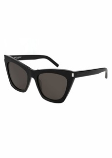 Saint Laurent Women's Kate Cat Eye Sunglasses Black/Black/Grey One Size