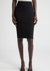 Saint Laurent Wool Blend Knit Pencil Skirt