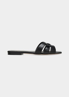 Saint Laurent Woven Leather Sandal Slide