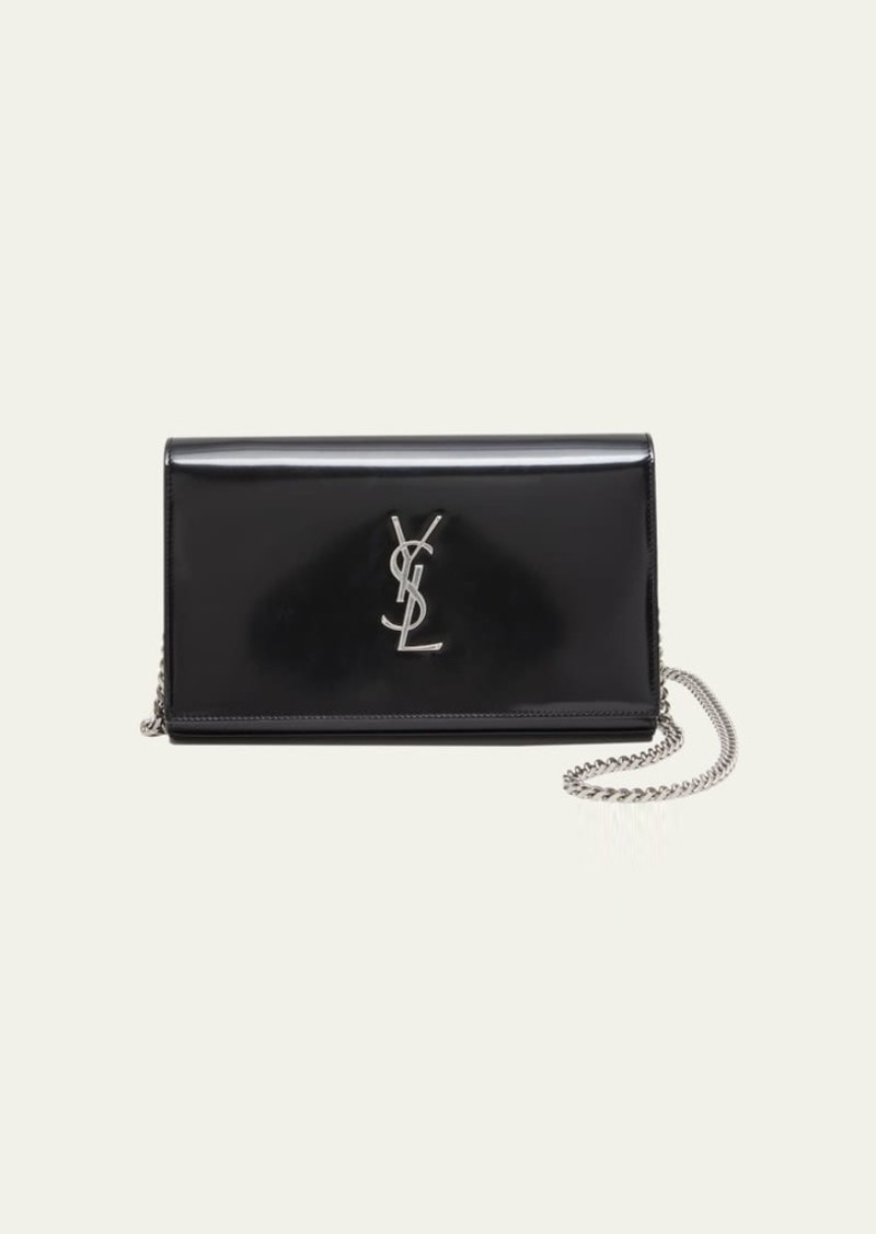 Saint Laurent Cassandre YSL Wallet on Chain in Patent Leather