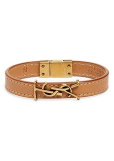 Saint Laurent YSL Insignia Leather Bracelet