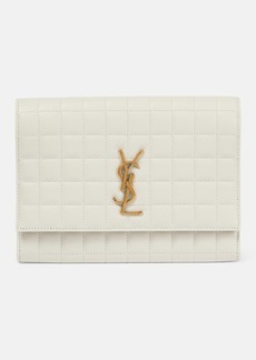 Saint Laurent YSL quilted leather card holder